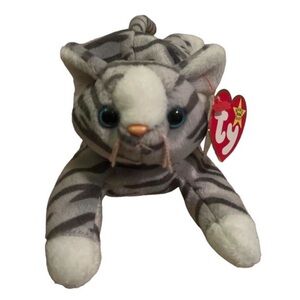 Prance the Gray and White Beanie Baby Cat